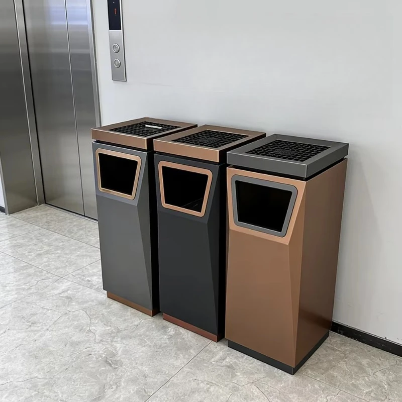 Stainless steel large capacity corridor kitchen trash can, trash can