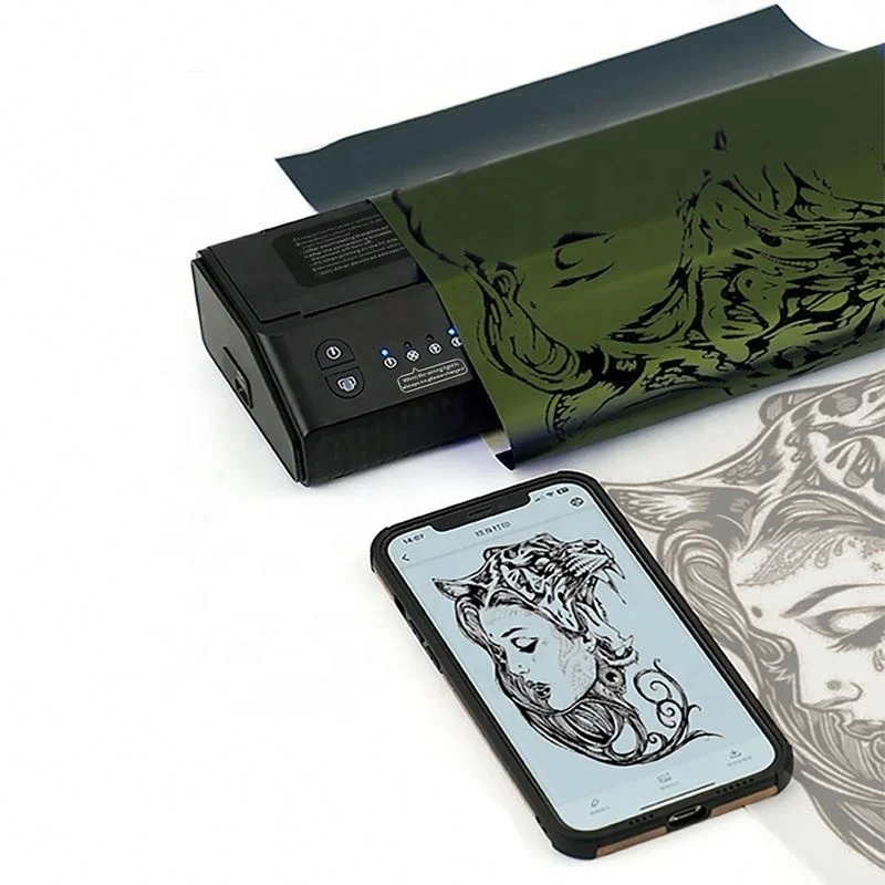 Portable Bluetooth P8008 Tattoo Copier Machine Mini Quick Thermal Skin Prinker Transfer Temporary Stencil Tattoo Printer