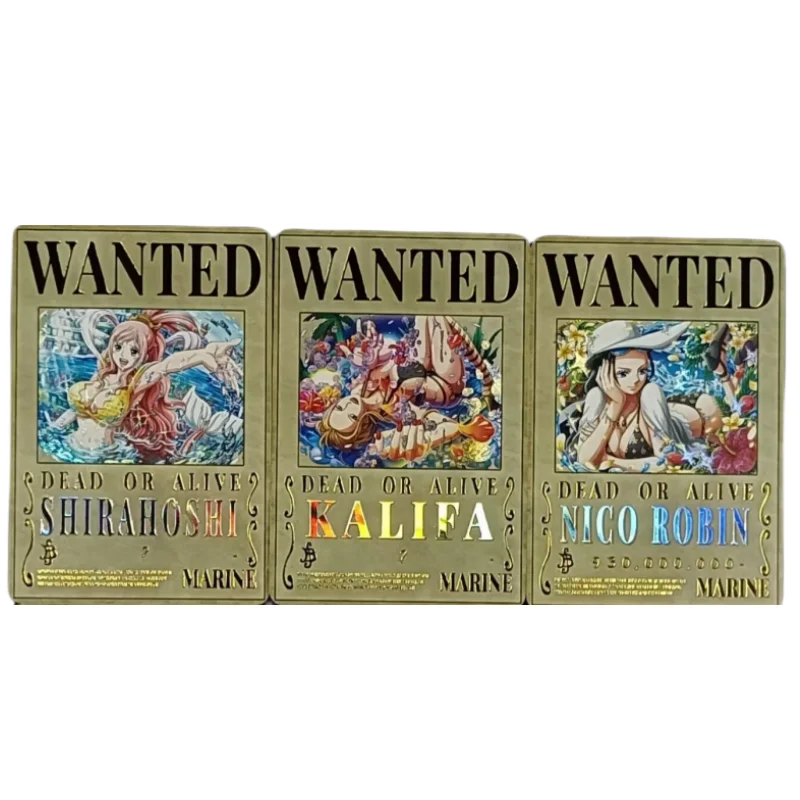 6Pcs/Set One Piece Cards OPCG Nami Wanted Order Version Self Made Anime Game Characters DIY Collection Coarse Color Flash Cards