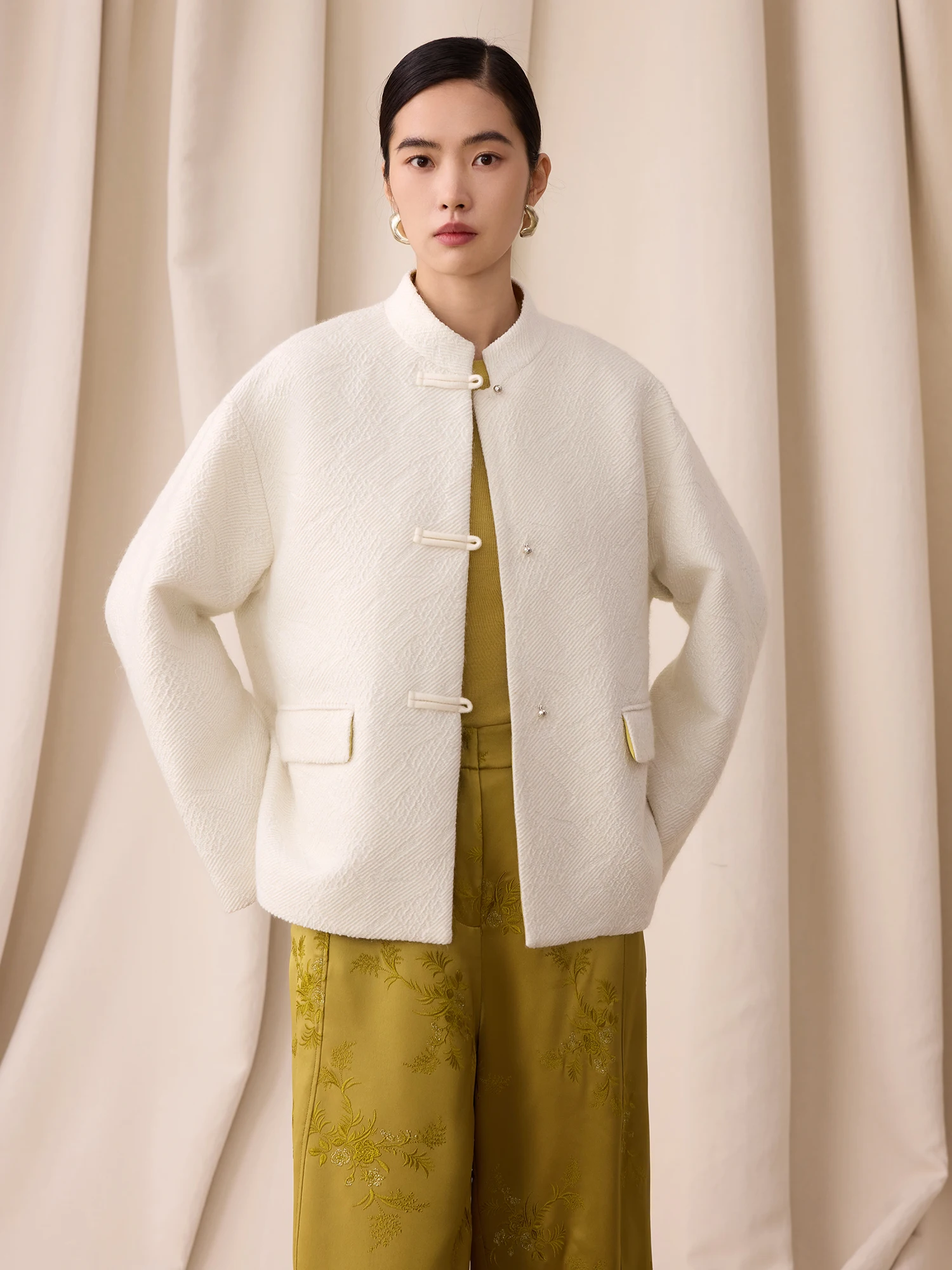 

Новогоднее издание, фланелевое хлопковое джемто с вышивкой, женское пальто на пуговицах, длинное пальто в стиле ретро прямого кроя