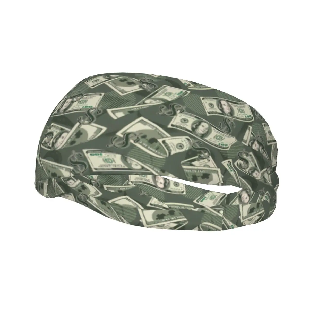 Money Vintage 100 US Dollar Notes Elastic Hair Band Yoga Headband Makeup Hair Hoop Headwrap