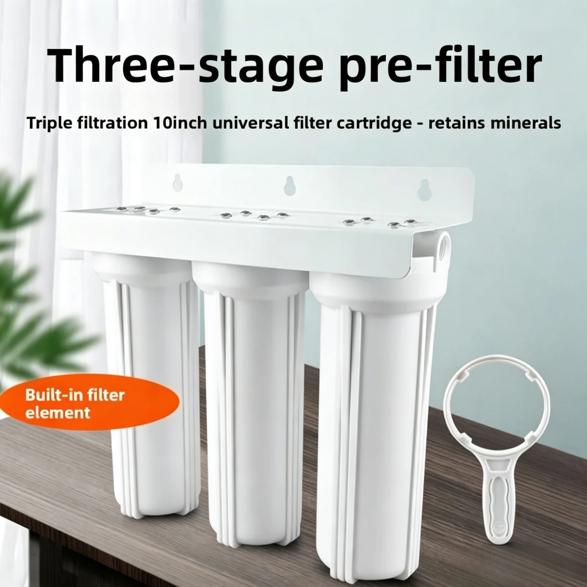 10 Inch Transparent Pre Filter Bottle Universal 2/3 Stage Tap Water Purifier Housing Household Kitchen Water Filter Accessory