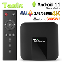 TANIX TX3 Mini + TV BOX Android11 Amlogic S905W2 2GB RAM 16GB ROM AV1 BT 2.4G/5G Dual Wifi 4K HD Media Player Smart Set Top BOX