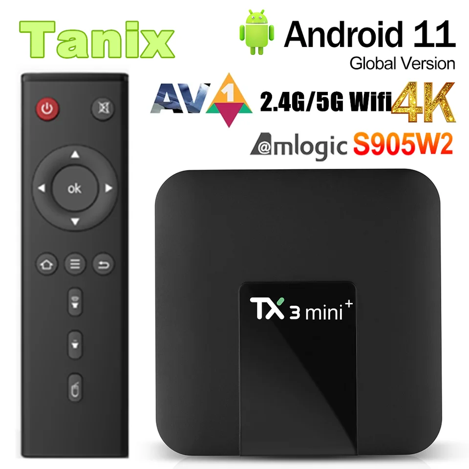 Tanix Tx3 Mini Set Top Box Android 11 4K Hd Av1 Smart Media Player