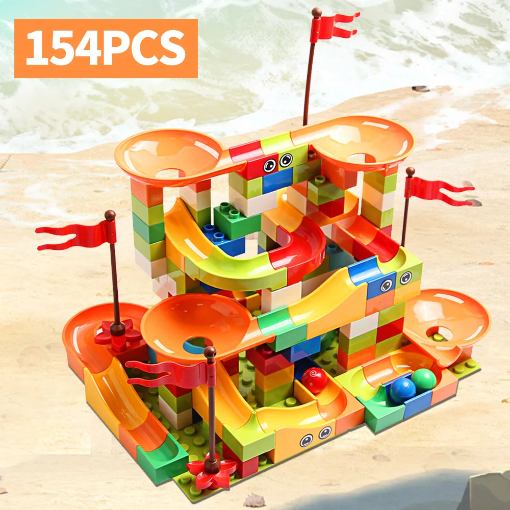 Large Particle Building Track Ball Toys Educational Toys Rolling Ball Tracks Construction Playsets for Kids