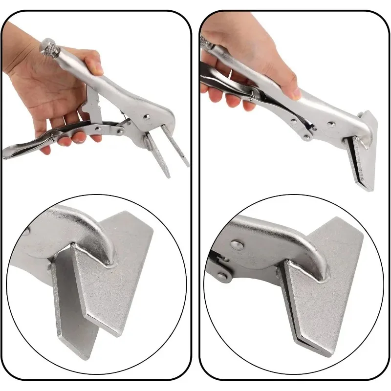 10-Inch Locking Vice Grip Pliers for Woodworking Adjustable Welding Clamp Ergonomic Handle Carbon Steel Flat Nose Manual Tool