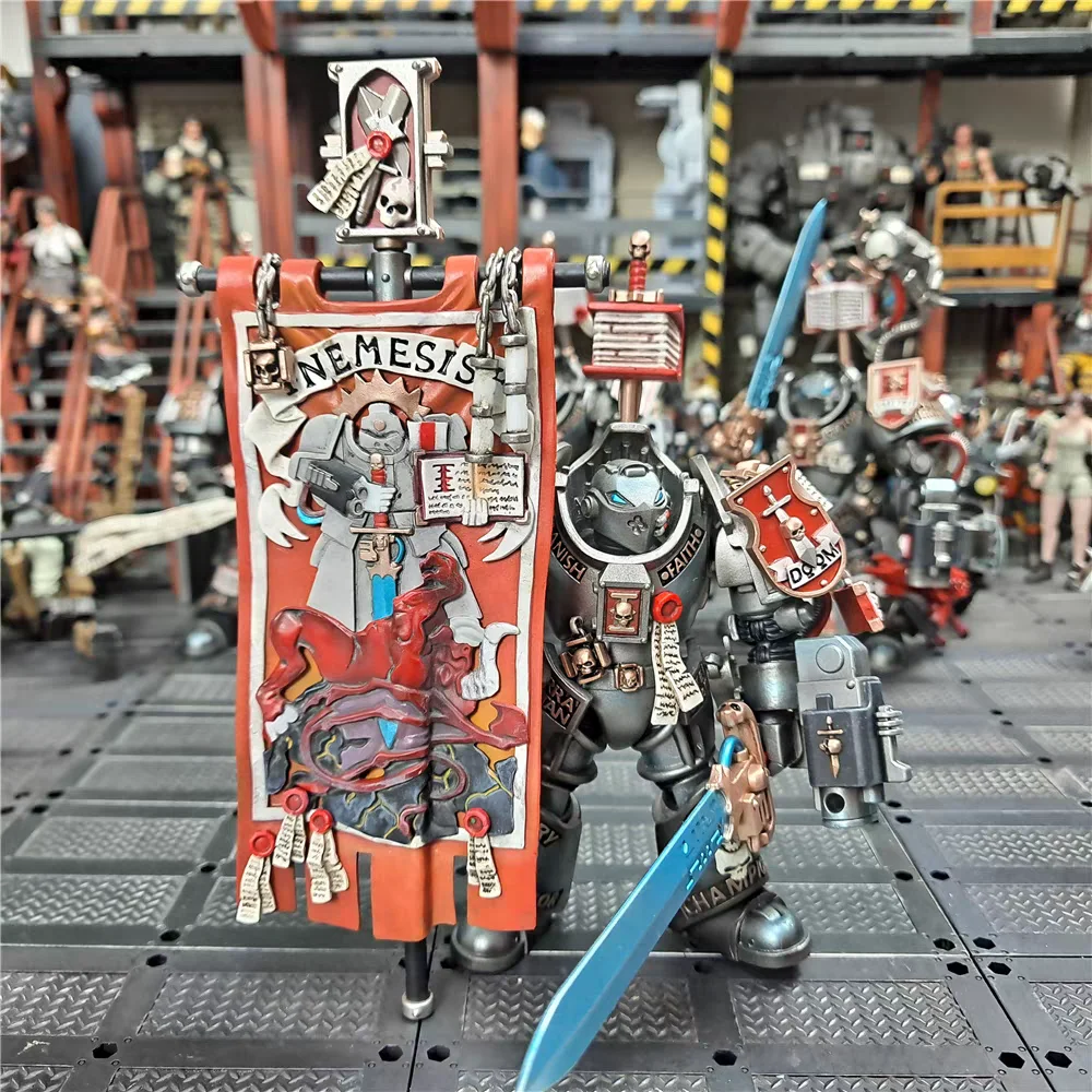 【재고 있음】JOYTOY 워해머 40K 그레이 나이트 터미네이터 스쿼드 포 1/18 액션 피규어 애니메이션 군사 모델 장난감 선물