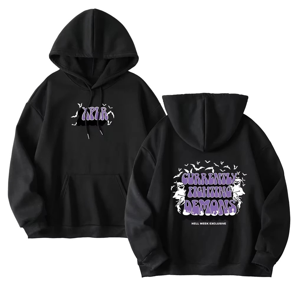 XPLR Sam and Colby's Hell Week Battle Demon HW Halloween Merch men's hoodie pattern print comfortable sweatshirt