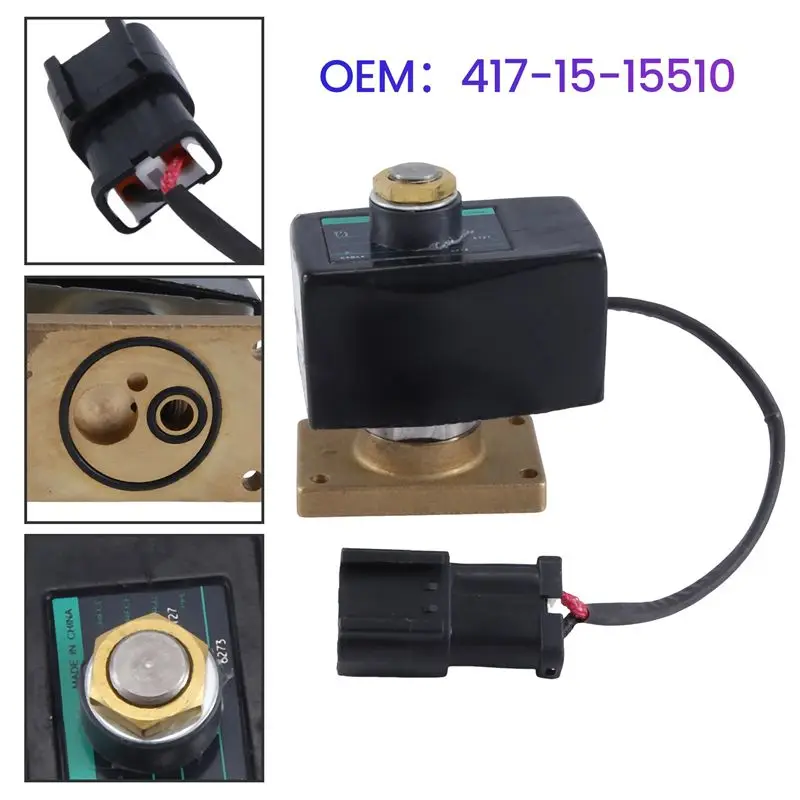 صمام لولبي New!Solenoid Valve 417-15-15510 For Komatsu Loader WA100-1 WA100-3A WA120-1 WA120-3 WA150-1 WA180-1 Replacement صمامات أخرى — تفصيل 3