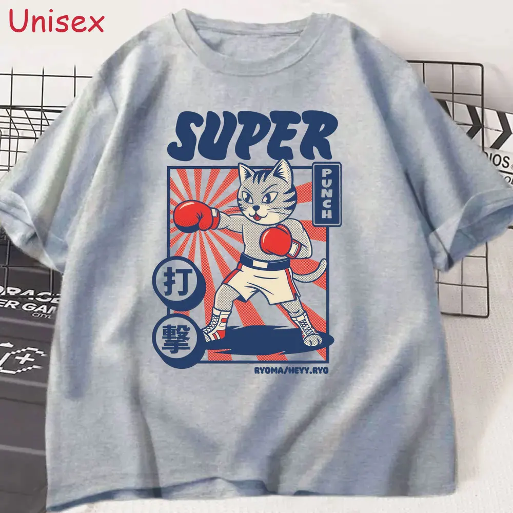 Japanese Cat Funny Meme T-shirt Men Women Clothing Fashion Casual Humor T-shirts O Collar Oversized Short Sleeve Male Streetwear
