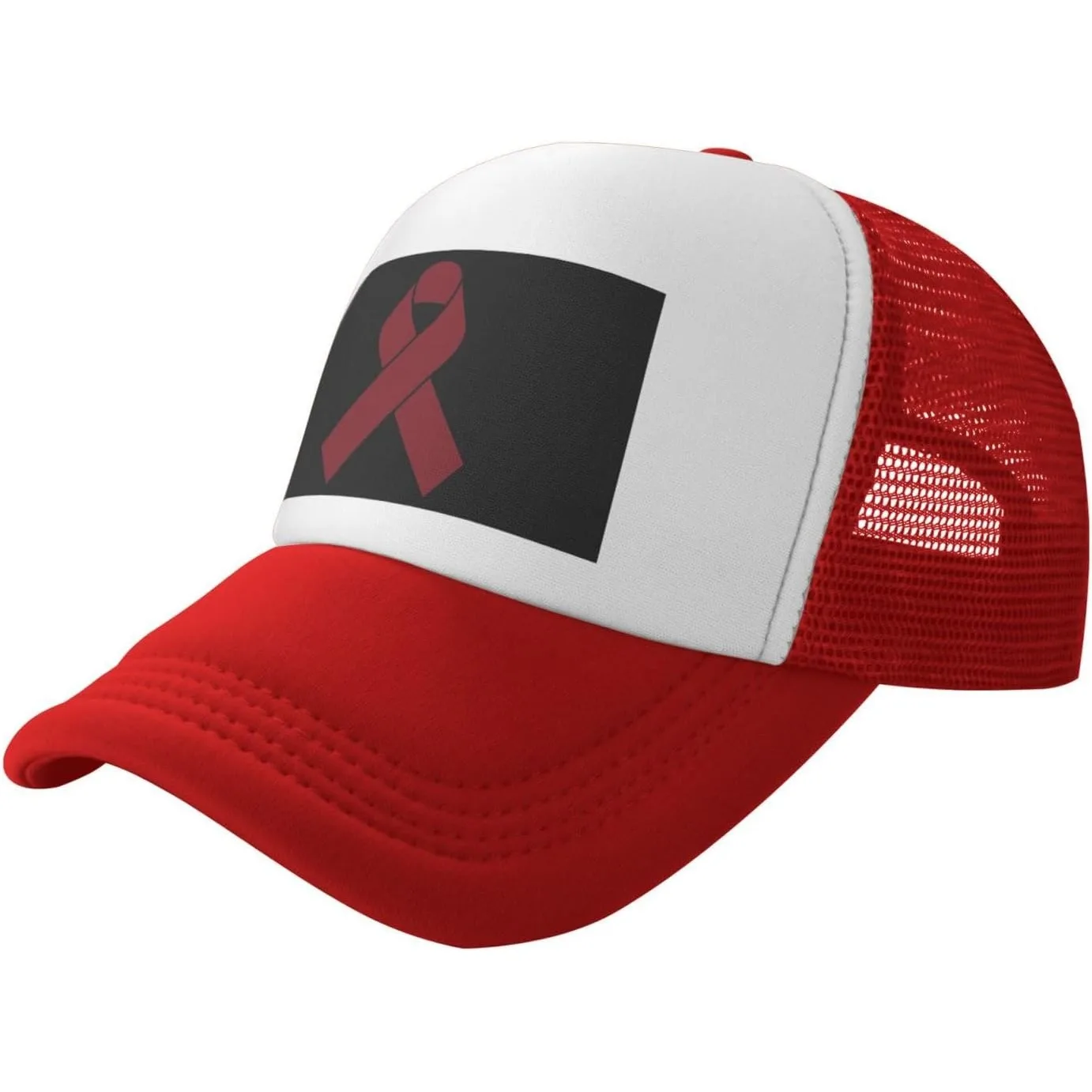 Multiple Myeloma Awareness Ribbon Trucker Hat Adjustable Mesh Snapback Cap Unisex Outdoor Casual