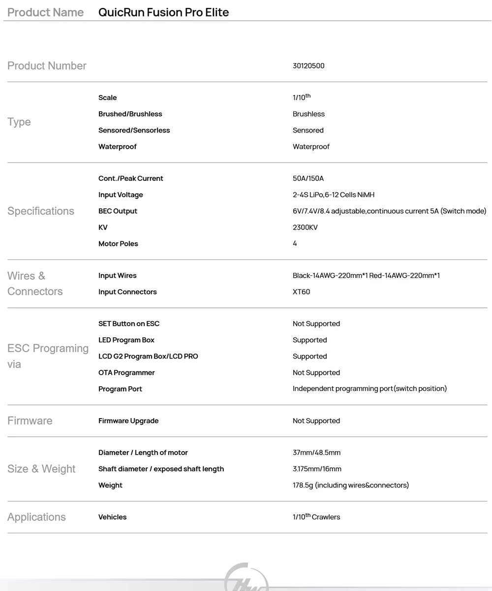 

Hobbywing Quicrun Fusion Pro Elite 2in1 2300kv Brushless Motor Combo For 1/10 Rc Rock Crawler Cars Axial Scx10 Rgt Rc4wd Traxxas