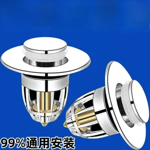 1 Leak Proof Toilet Washbasin Accessory Press Type Deodorizing Plug Washbasin Leak Proof Plug Spring Core Dewater