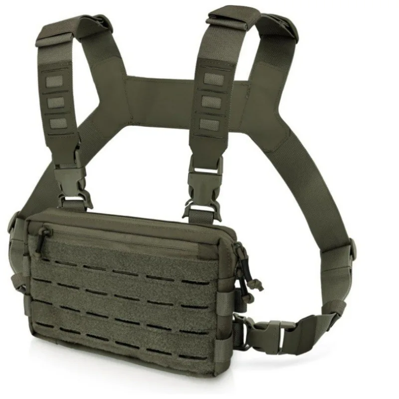 New 1000D Nylon Men Chest Bag Reflective Strips EDC Hip-hop Streetwear Backpack Multiple Pockets Nylon Chest Rig Bags Hiking sac