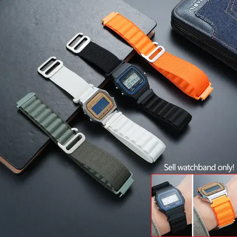 For Casio watchs F91 A158 A159 A168 A169 AE1200/1300 WS-1600/1400 sports breathable nylon watchband quick release bracelet 18mm