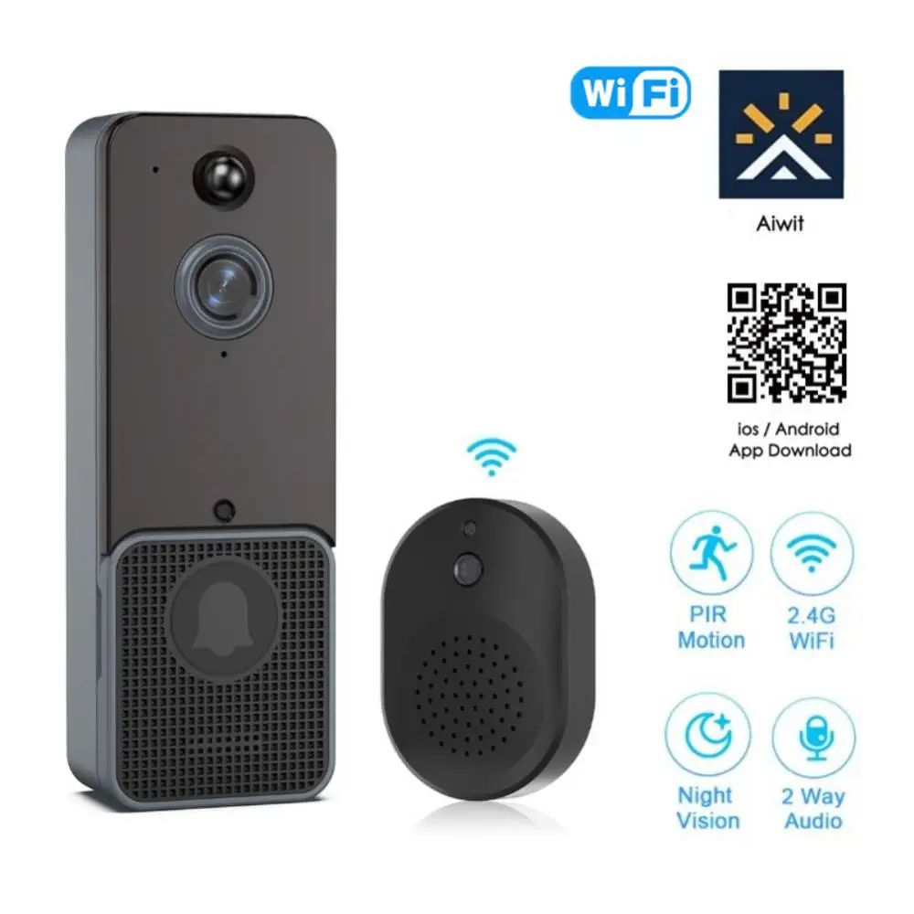 Aiwit Smart Life Smart Video Doorbell Outdoor Wireless Door Bell WiFi Camera Intercom Waterproof Security Protection Residential