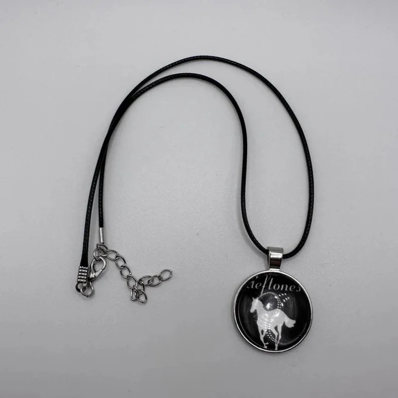 Handmade deftones white pony pendant necklace