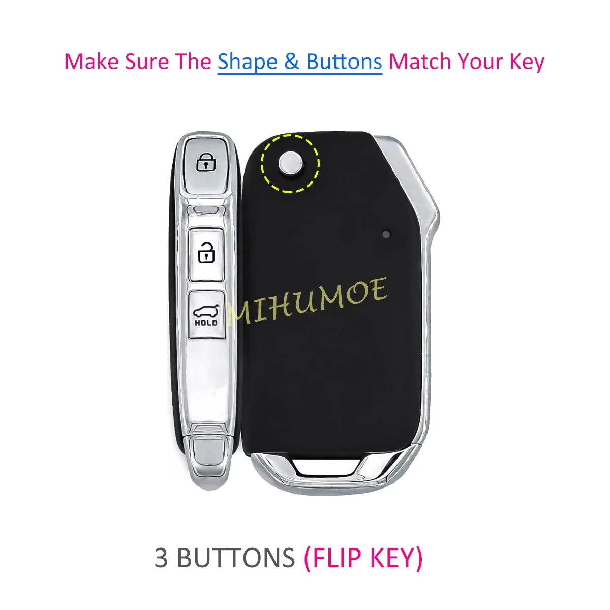 Car 3 Buttons Flip Key Case Cover ShellFor 2019-2025 Kia Ceed K3 K8 Sportage Soul Niro Seltos LX Cerato Picanto Silicone