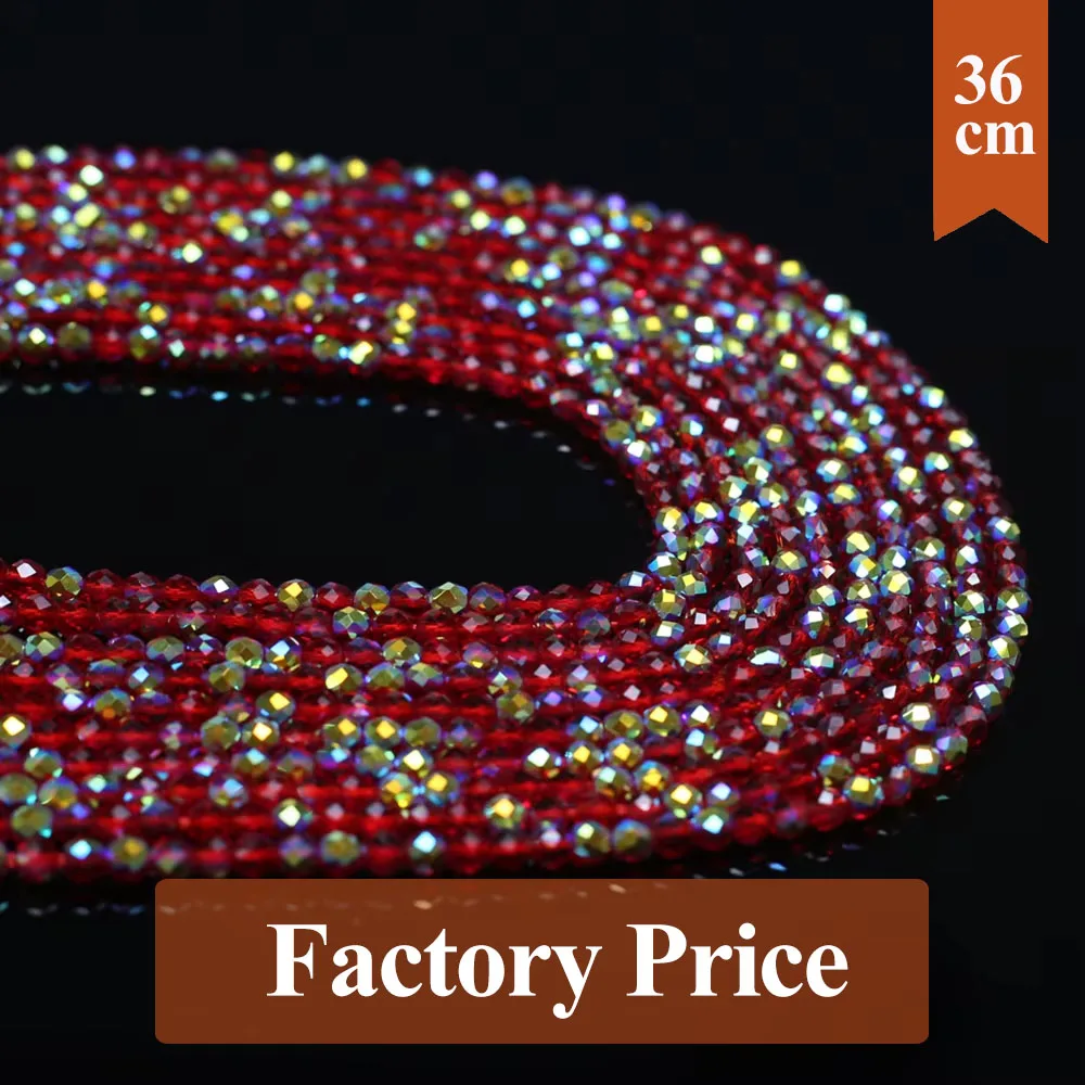 

10 Strands Natural Red Spinel Beads Plating Color Hydro Round Glass Loose Spacer Beads for Jewelry Making DIY Necklace 3 4mm