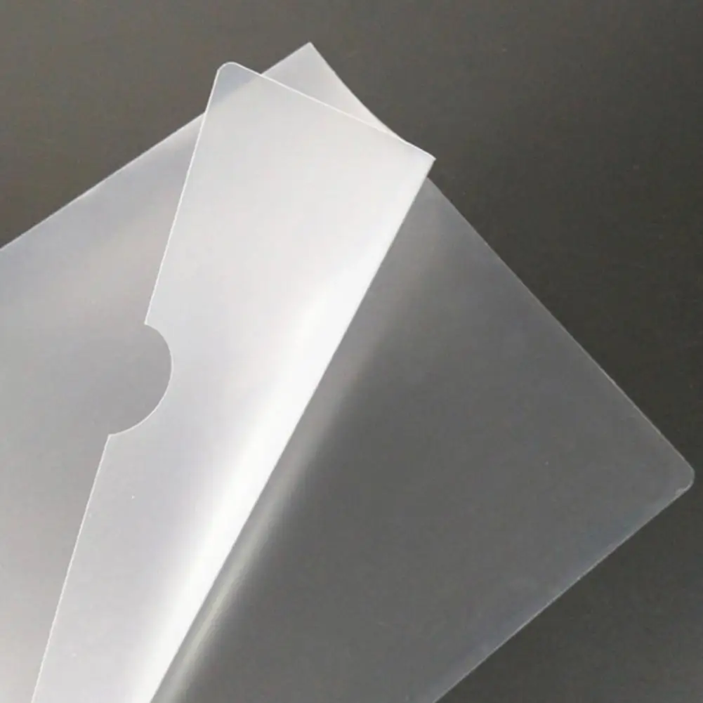 A4 File Folder L-shaped Document Folder 30 Pcs File Folders A4 Transparent Document Sleeves L-type Plastic Paper for Office