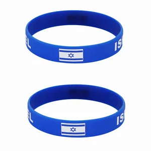 2 pièces de bracelets en silicone avec drapeau israélien, bracelets de jeux sportifs, drapeaux nationaux, bracelets de poignet pour hommes, élastiques pour femmes, accessoires de mode 12 meilleurs bracelets en promotion en Israël - No 6