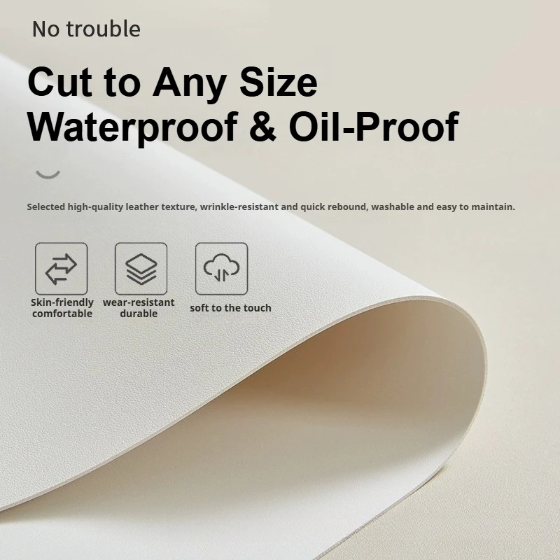 Makeup Table Mat, Vanity Pad, Non-Absorbent and Easy to Clean, Multiple Colors Available, Oilproof Waterproof Leather Home