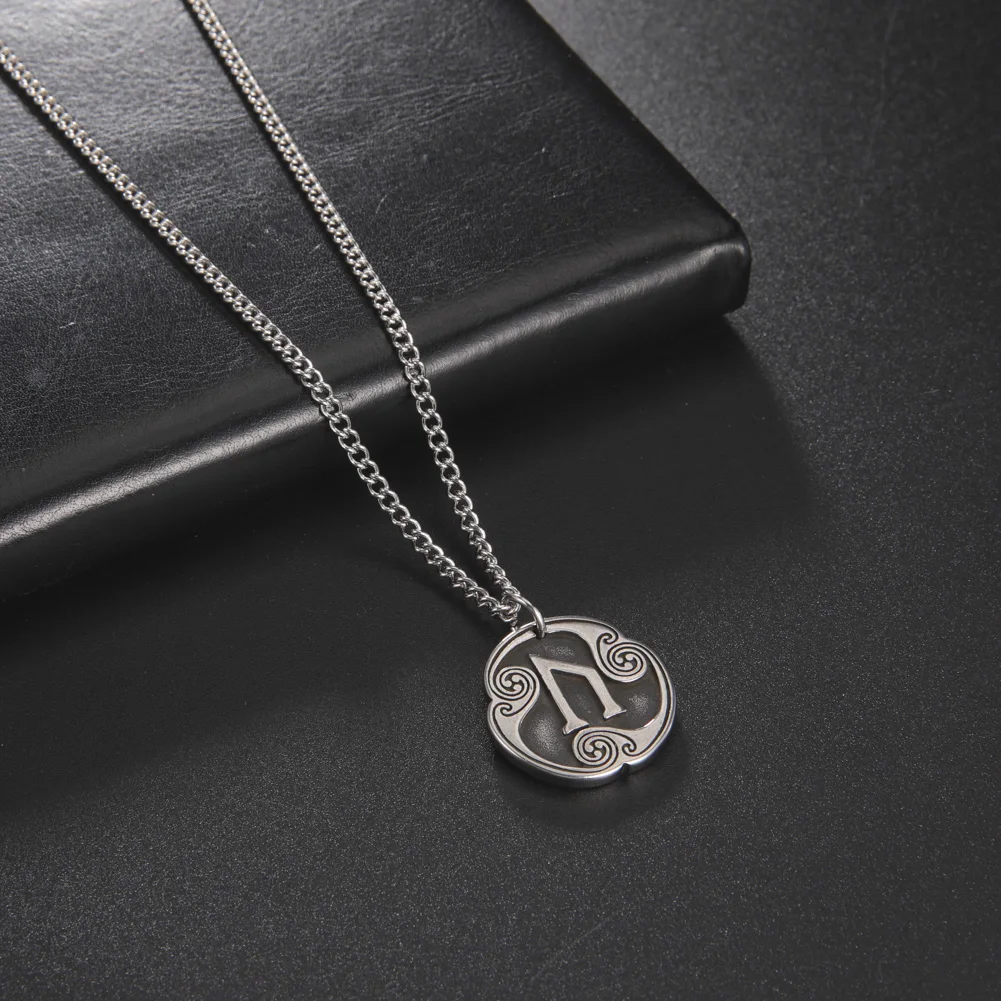 Amaxer Retro Mysterious Viking Adjustable Norse Rune Letter Charm Necklaces Chain for Women Men Stainless Steel Amulet Jewelry