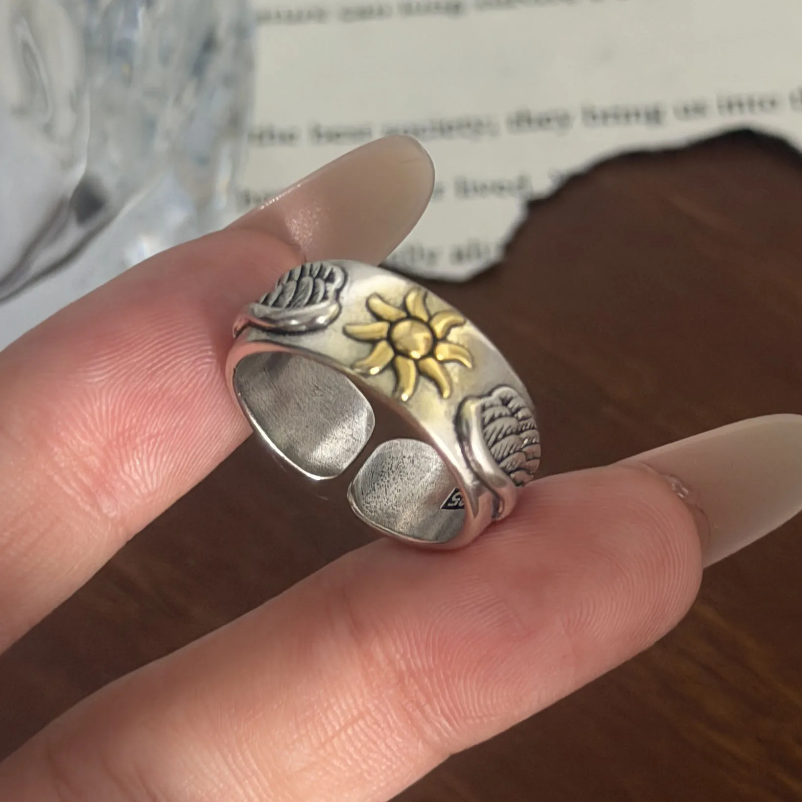 925 Sterling Silver Vintage Handmade Adjustable Ring
