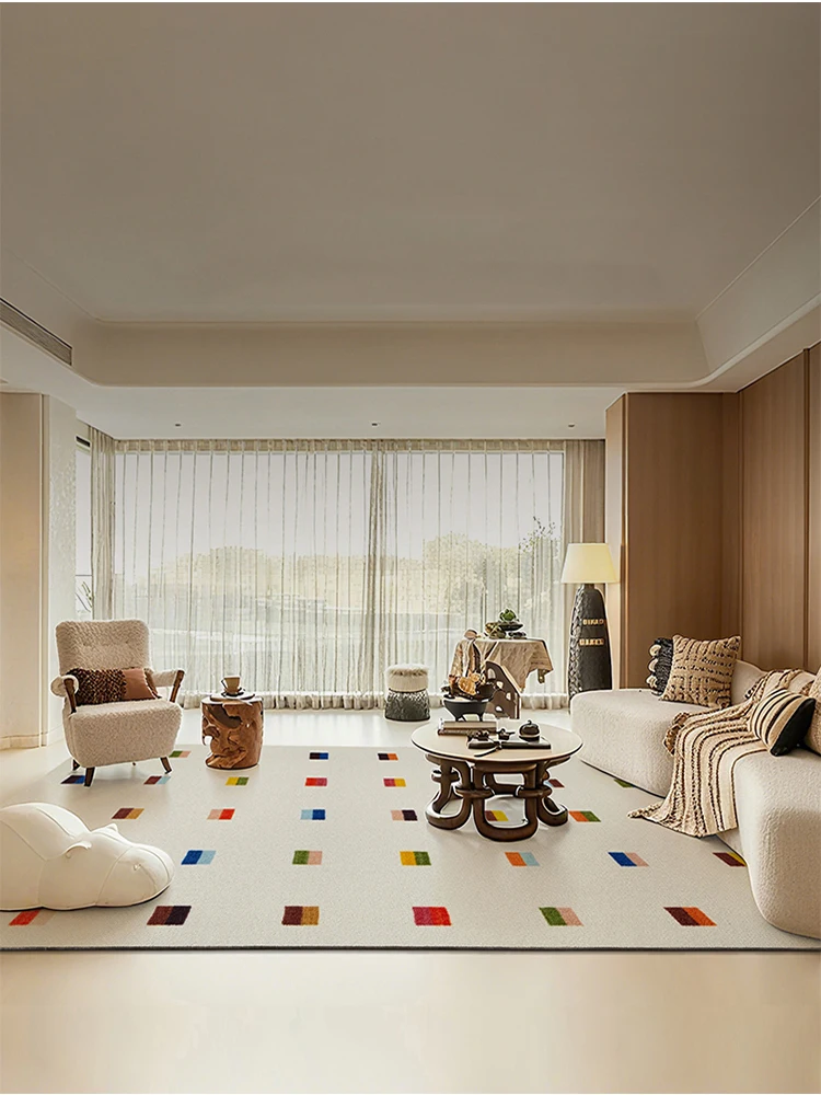 Colorful Dot Modern Carpet Living Room Simple Home Decor Thick Large Rugs Cream Style Sofa Coffee Table Floor Mat Wool Carpet