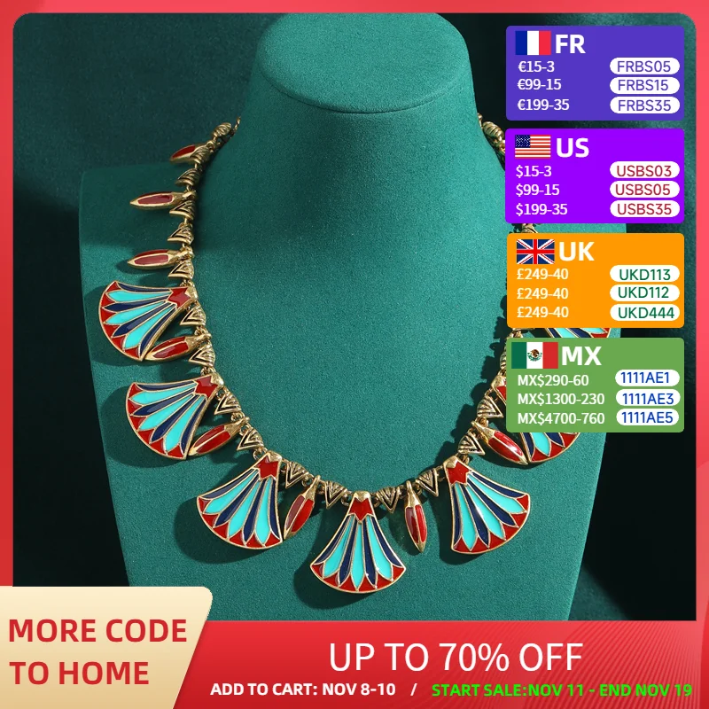 

Vintage Enamel Choker Necklaces Gothic Collar Hombre For Woman Antique Gold Color Jewelry Party Accessories Green 2025 New