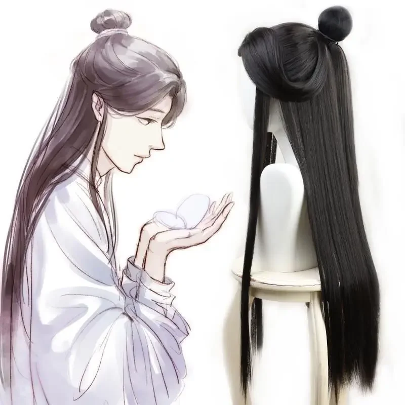 Anime Heaven Official's Blessing Cosplay Xie Lian Wig Black Hair Tian Guan Ci Fu Hanfu Wigs Men Halloween Props