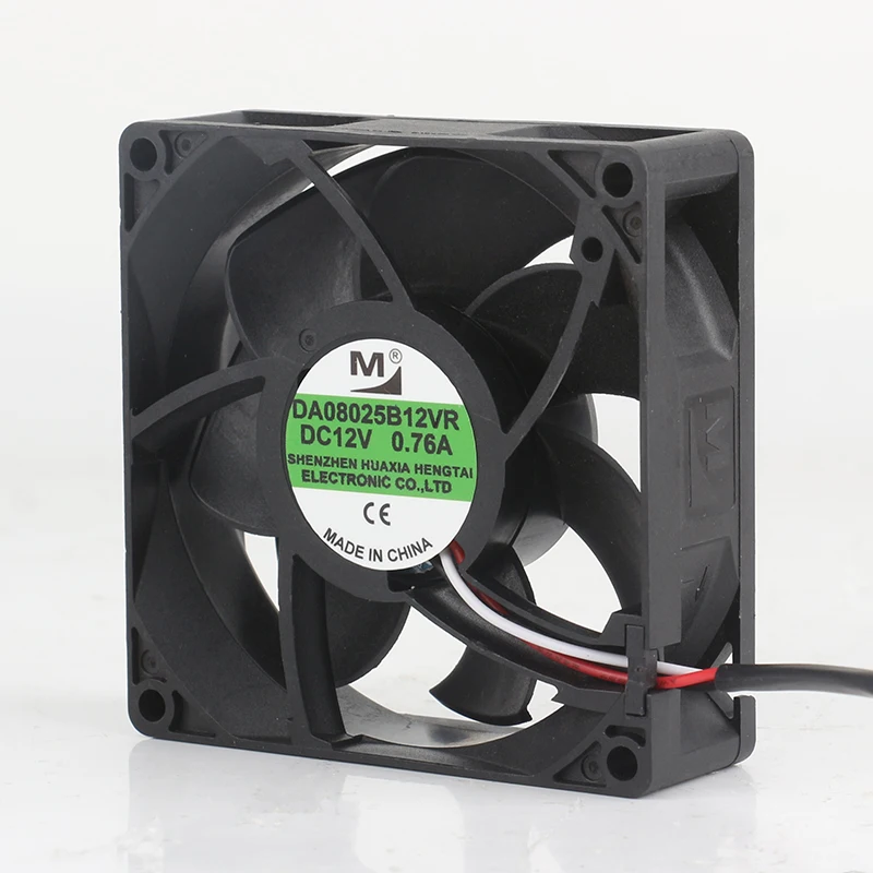 New Original YM 5V 24V 48V DC12V 0.76A AC EC 8025 80X80X25MM 8CM Frequency Converter Three-wire Chassis DA0825B12VR Cooling Fan