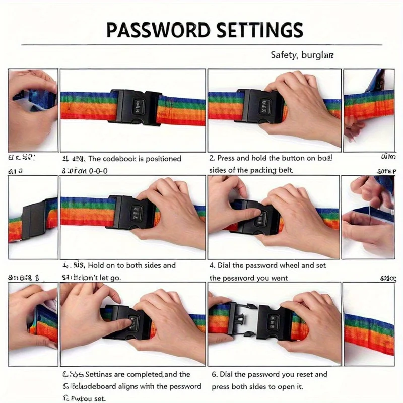 Cartoon Luggage Strap with Combination Lock, Security Tie Down Belt for Suitcase Travel, 1-Pack