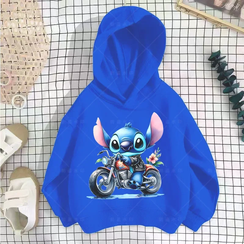 Stitch Hoodies Girls Sweatshirt Autumn And Winter Long Sleeve Harajuku Pullovers Disney Series Stich Casual Hooded Tops