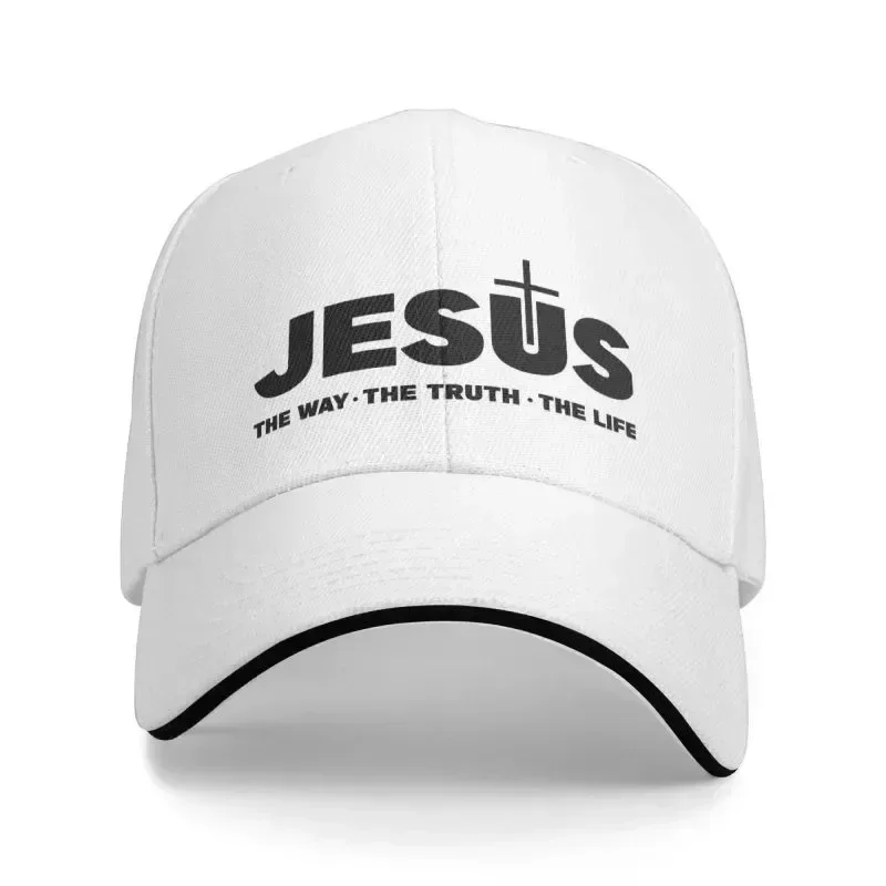 

2024 New Jesus Christ The Way The Truth The Life Baseball Cap Sun Protection Adjustable Religion Cross Christian Faith Dad Hat