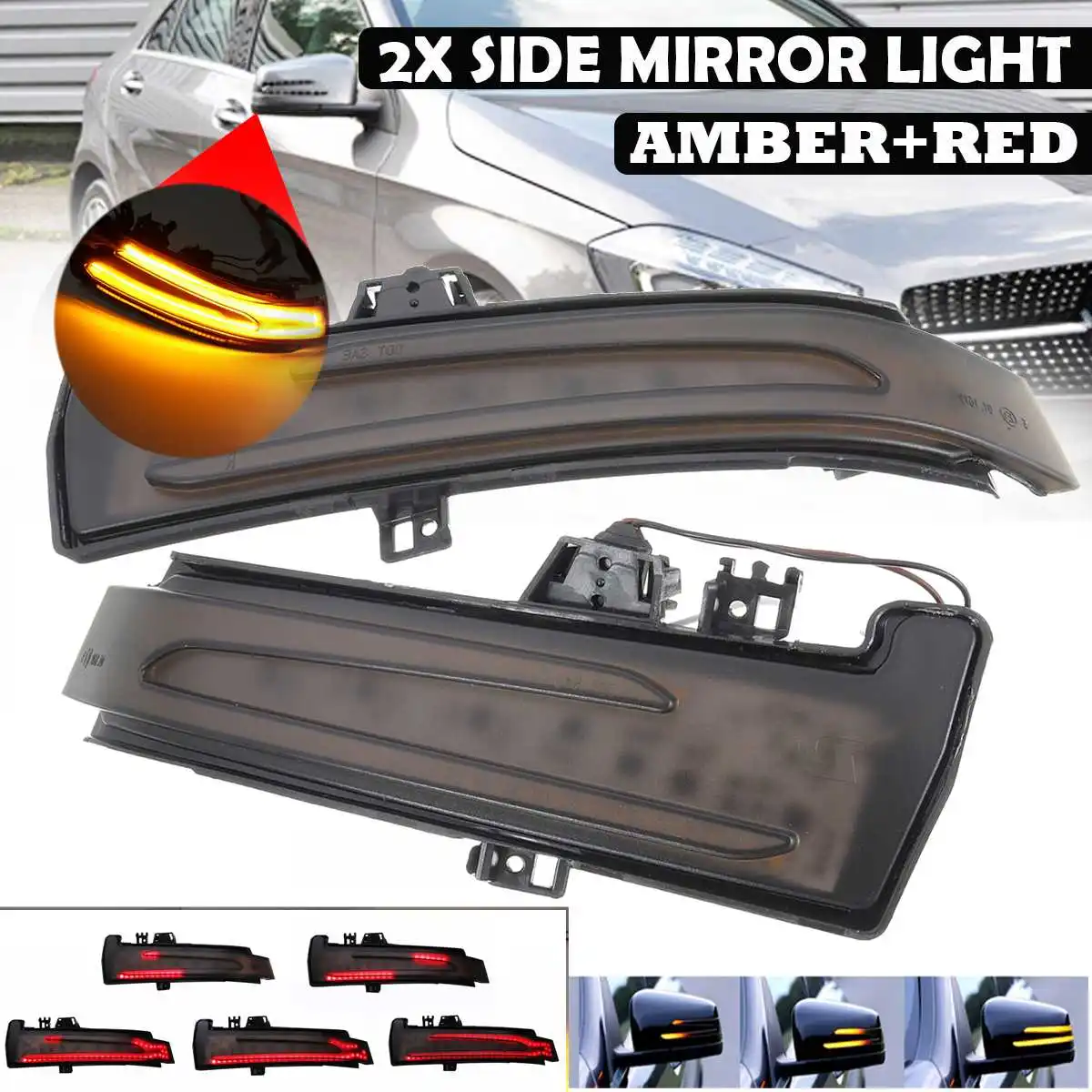 2pcs LED Flowing Rearview Side Mirror Light For Mercedes For Benz W221 W212 W204 W176 W246 X156 C204 C117 X117 Turn Signal Light