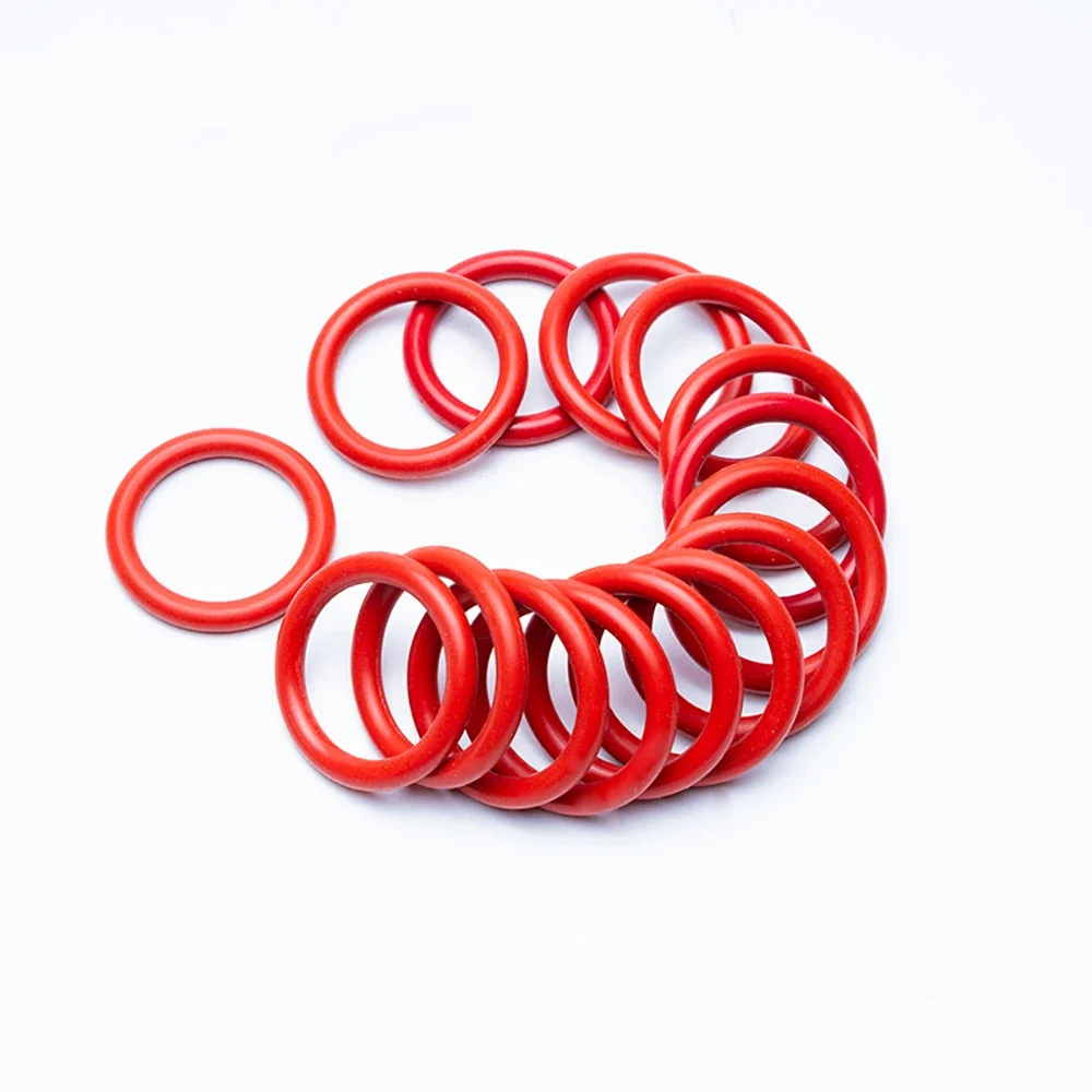 1-10Pcs CS 6mm OD 28-730mm Red/White Silicone Ring Gasket Silicon O Ring Food Grade Rubber Waterproof & Insulated Gasket Washer