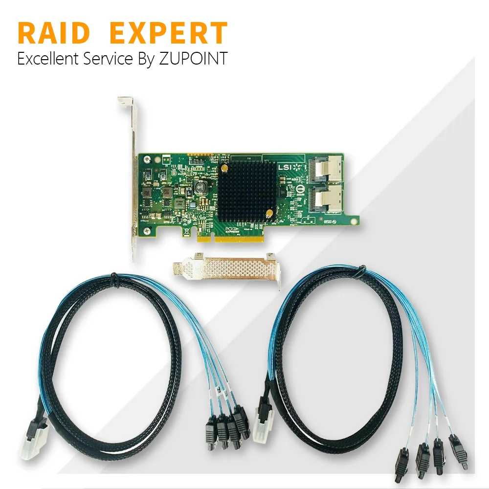 

LSI 9207-8i RAID Controller Card 6Gbs SAS HBA P20 IT Mode PCIe 3.0 Expander Card For ZFS FreeNAS unRAID + 2* SFF8087 SATA Cable