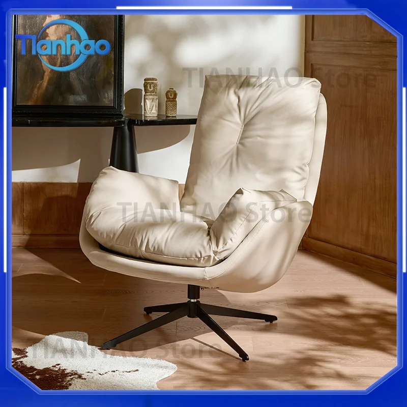 Reclining and Sitting Single Sofa Chair for Living Room Home Use Italian Luxury Swivel Leisure Tiger Chair Minimalist Balcony