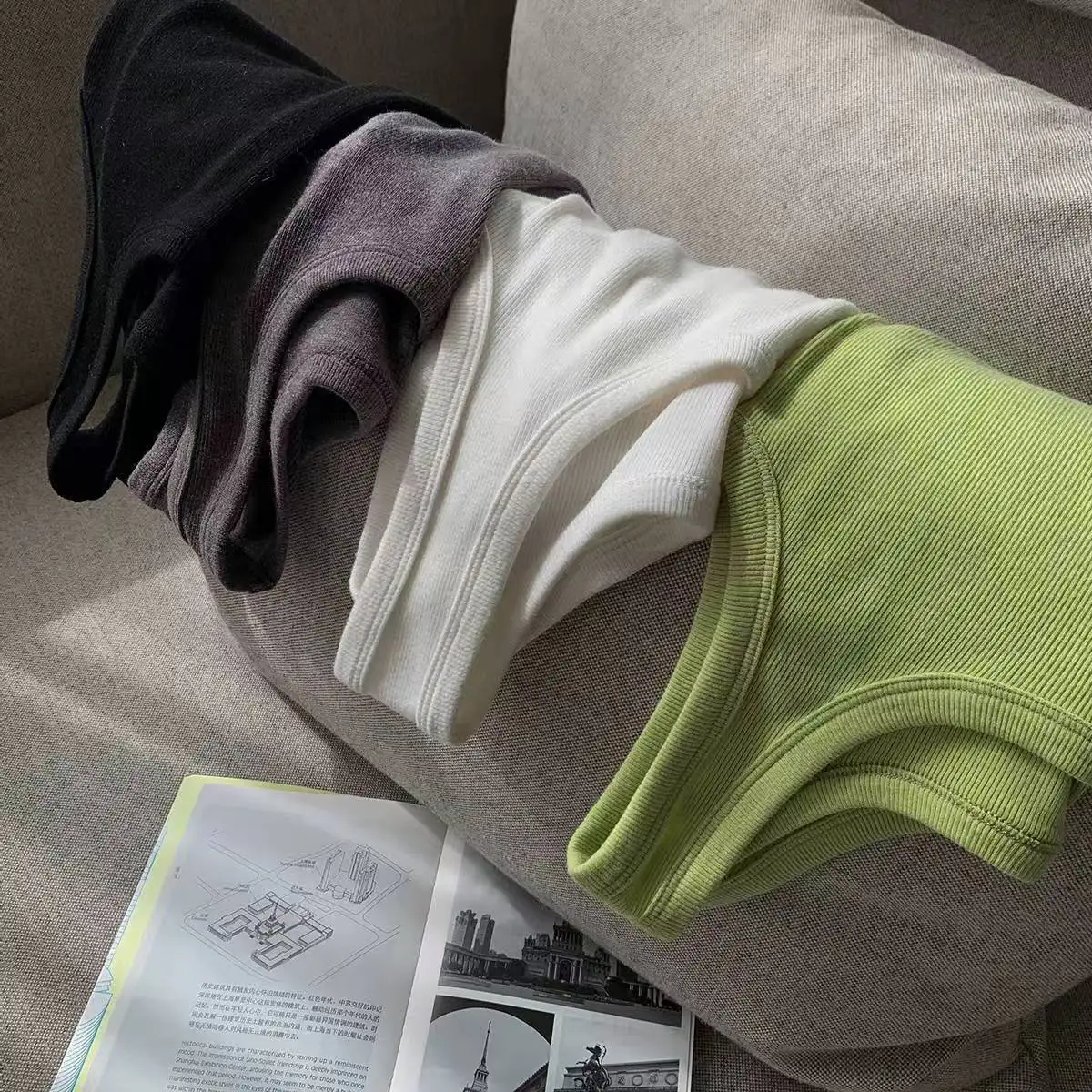 

Womens threaded vest summer new fashion Korean version slimming look on the sale of small suspenders Tees pullover Candy color