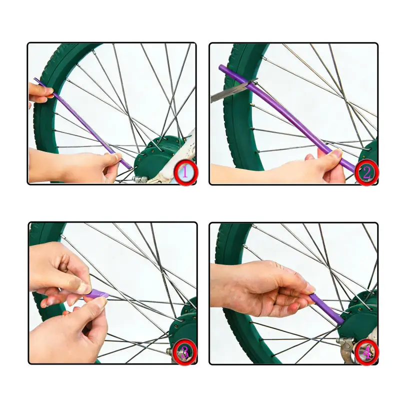 72pcs Universal Dirt Bike Spoke Covers Motorcycle Wheel Rim Spoke Wrap Kit Skins Protector Cover for Motocross Bicycle