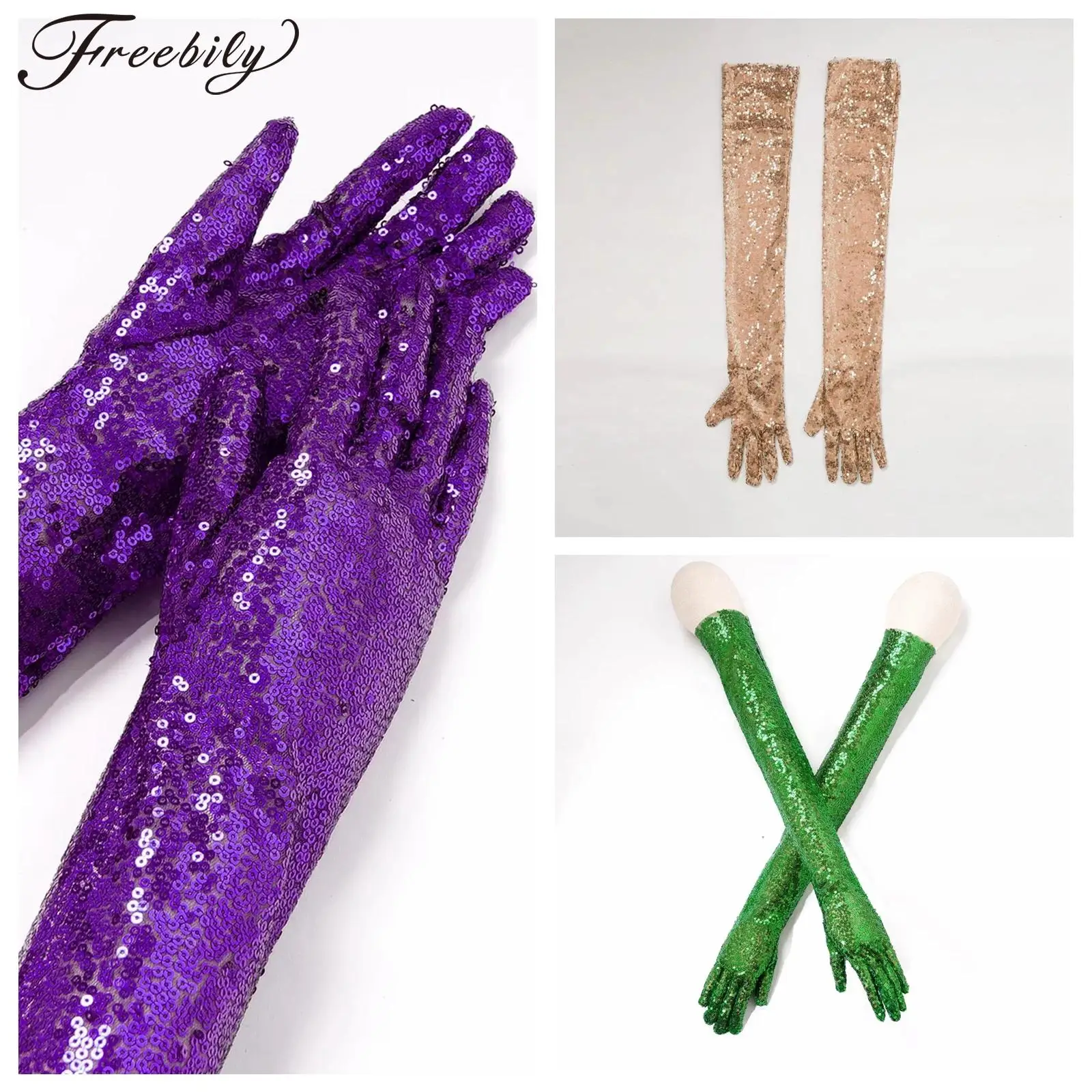 

Женские винтажные блестящие перчатки с блестками 1920-х годов, длинные перчатки до локтя на палец для вечерних костюмов для выступлений, аксессуары