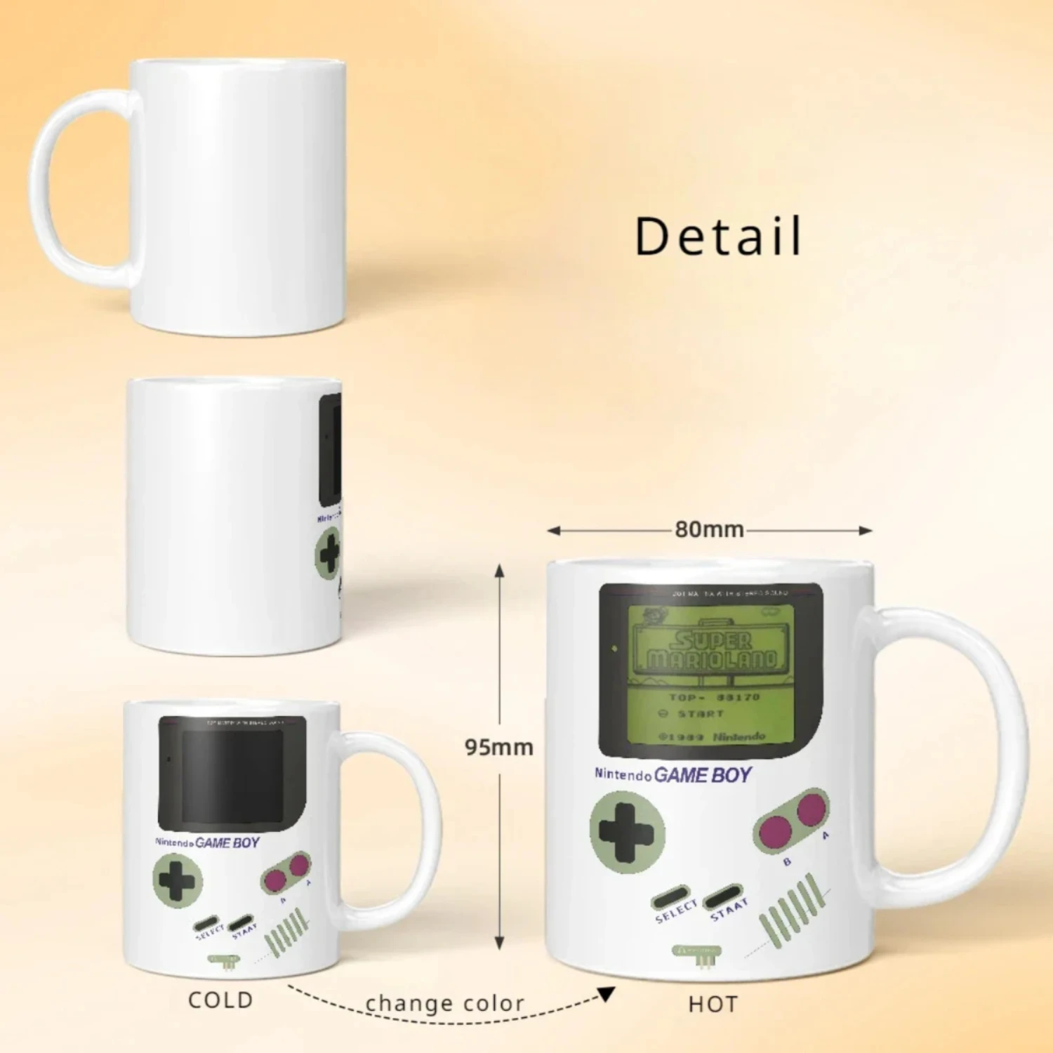 Game console thermochromic ceramic coffee mug Water cups Drinkware