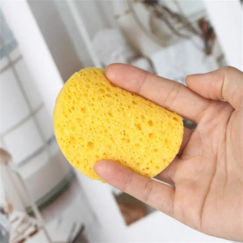 1/5/10 PCS Natural Biodegradable Wood Pulp Cotton Exfoliating Cleansing Wash Sponge Compressed Makeup Remover Wash Sponge