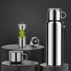 Bouteille isotherme intelligente en acier inoxydable avec affichage de la température, thermos d'extérieur, fiole à vide, grande capacité, tasse à café isolée