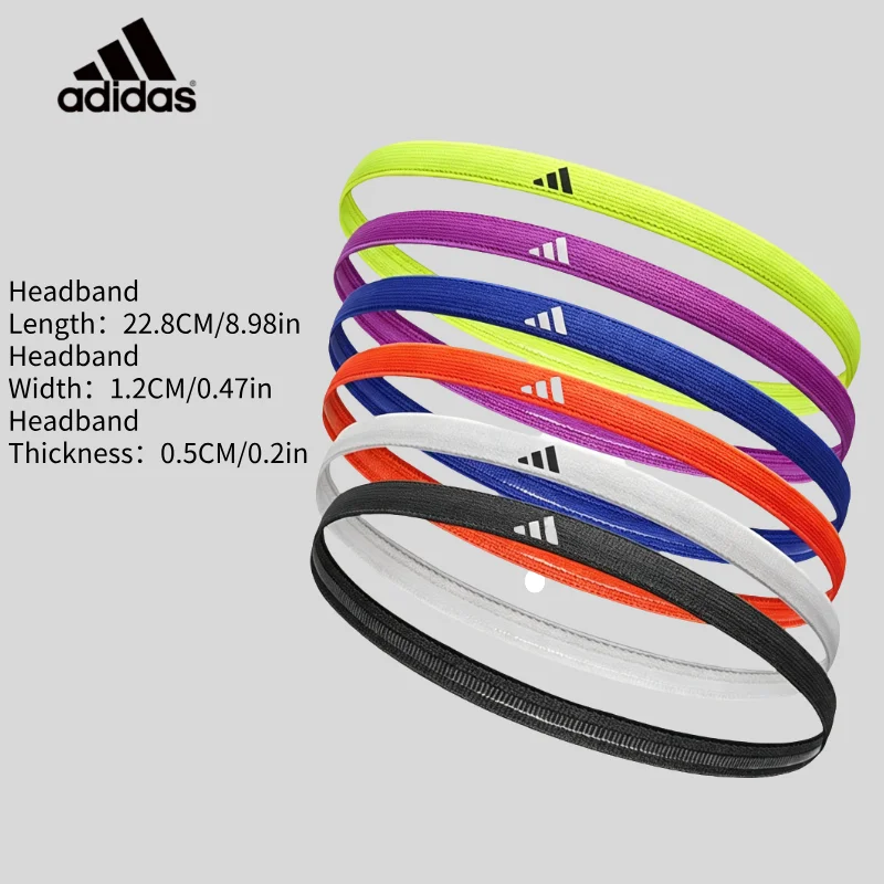 Adidas Elastic Sweat Absorb Yoga Headband Set 6 Pack For Sports Workout Gym Running Fitness Training ADAC 16180