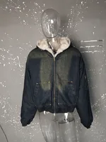 PFNW Menswear Thickened Denim Quilted Padded Jackets Autumn Winter Trend 2024 New Oversized Fur Collar Hooded Cotton-padded Coat 5