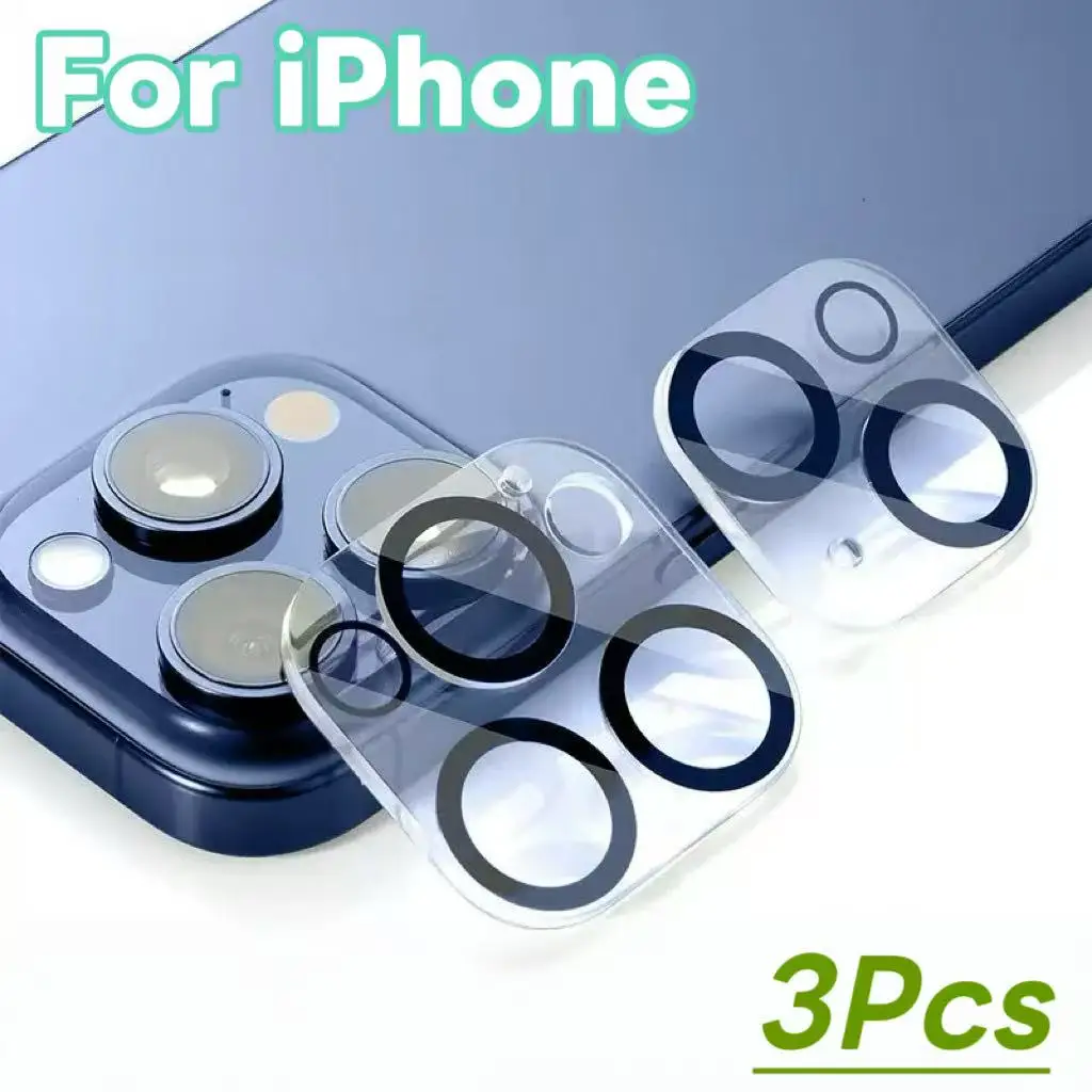 Hochauflösender Kameraobjektivschutz aus gehärtetem Glas für die iPhone-Serie – 3 Packungen