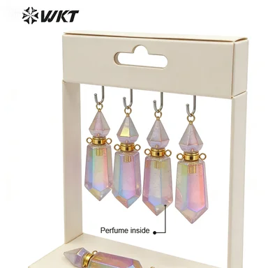 

WT-P1592 Luxury Women Jewelry Necklace Fashion Aura Spirit A Methyst Perfume Bottle Pendant Popular Purple Beautiful Oil Hot