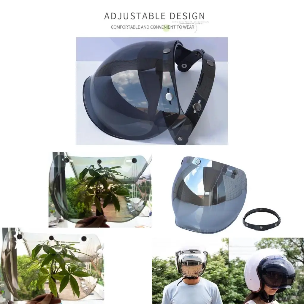 Universal Windproof 3-Snap Motorcycles Helmet Visor Front Up Visor Lens